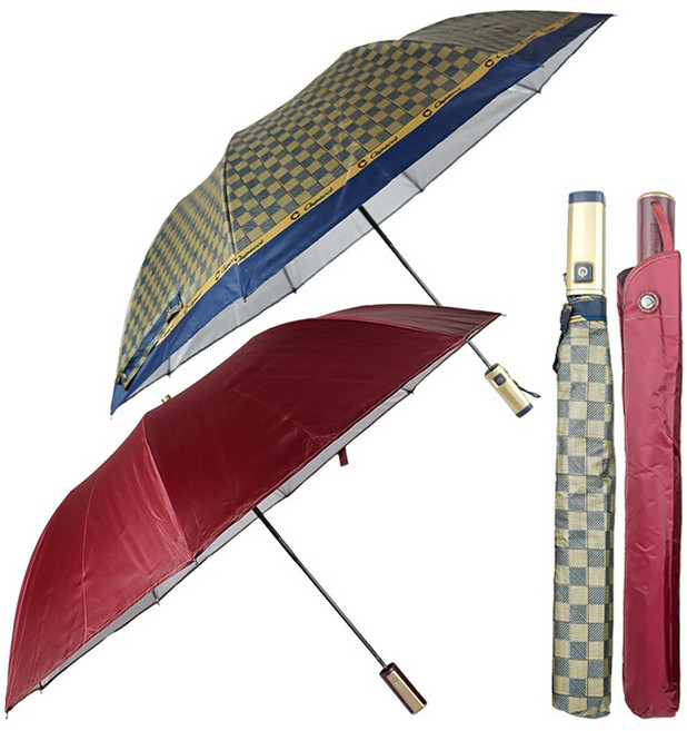 가파치 2단 자동우산 무지 1개 + 체크 1개