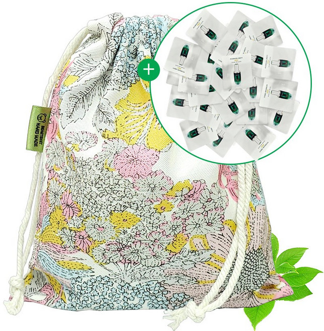 봄바람 복주머니 파우치(오휘 프라임 어드밴서 앰플 세럼 60매) M