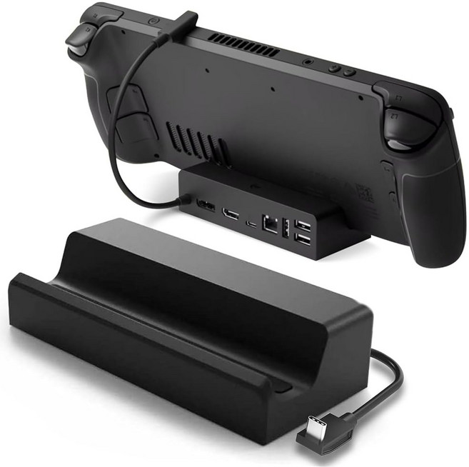 [포르르] Steam 데크용 도킹 스테이션 - 멀티 스트림 전송 및 FreeSync 지원 HDMI 4K@120Hz 디스플레이포트 기가비트 이더넷 USB A 3.1 100W, 스팀 데크/ROG Ally/Legion Go/MSI C, 1개