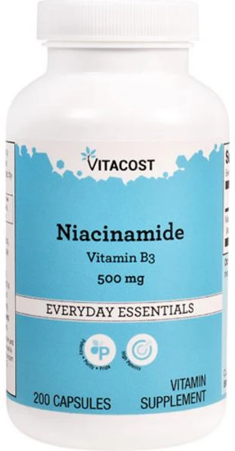 비타코스트 니아신 아마이드 비타민B3 500mg 캡슐 Vitacost Niacinamide, 비타코스트 니아신아마이드(비타민 B3) 플러시 니아신, 1개, 200정 - 쿠팡