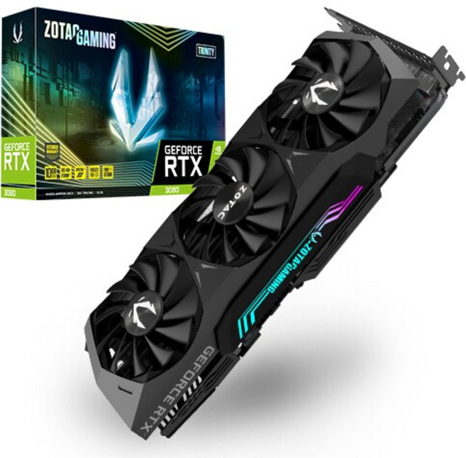 ZOTAC GAMING 지포스 RTX 3080 Trinity D6X 10GB 3팬 트리니티 중고