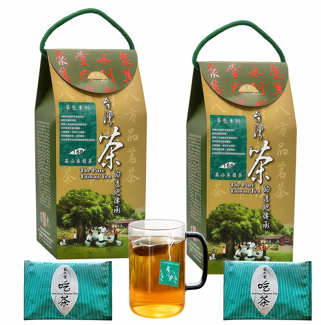 聚水堂 台灣阿里山一心二葉手採高山茶包(26包入)X2盒, 2套, 茶葉包