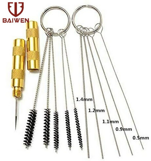 에어스프레이 후끼 에어건 페인트 분사 도색 1.5mm 노즐 f-75 전문 미니 페인트, 브러시 세트, 1개