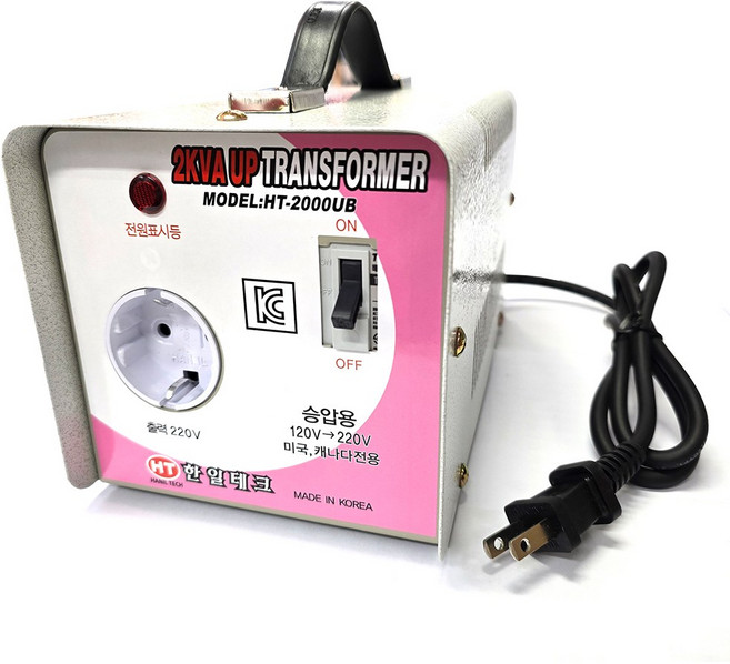 한일테크 2K 3K 5K 미주용 승압 변압기 트랜스 도란스 미국 캐나다 전용, 2K 국내 제품 미국 캐나다 사용, 1개