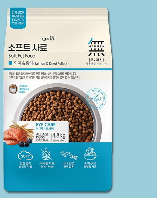 무마진 전연령 강아지 소프트사료, 연어+황태, 4.8kg, 1개