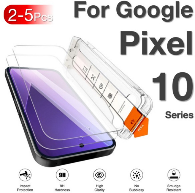 구글 픽셀 10 9 Pro XL 9A 8A 8 7 7a 6a 5G용 강화유리 액정 보호필름 2~5개입 먼지 방지 필름 포함 간편