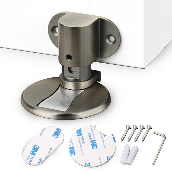 브릭홈 방문 고정 자석 도어스토퍼, 1세트, 메탈그레이