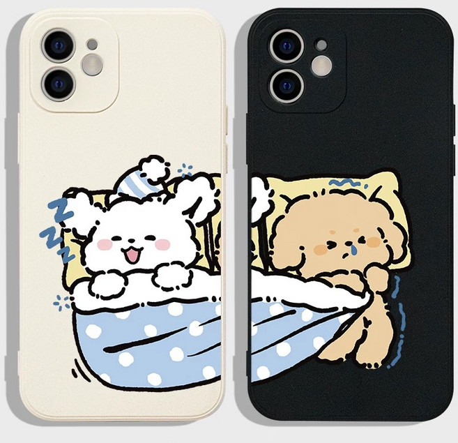 이불 뺏기 강아지 커플 핸드폰 케이스