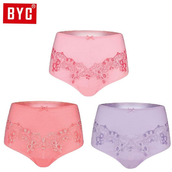 팬티 BYC 여성 맥시레이스 3매입 삼각팬티 DOLR5066
