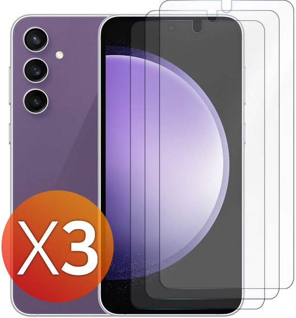 넥스트모바일 1+1+1 갤럭시 S23 S23플러스 S23울트라 지문 항균 평면 액정 보호 PET 필름, 3개