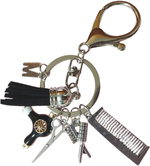 미용사 소품 미니어처 키링 열쇠고리 가방꾸미기, 1개, 상세페이지 참조