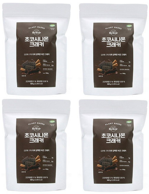 잇츠베러 크래커 초코시나몬 500g 대용량, 4개