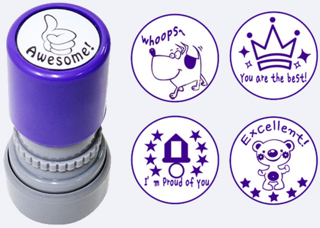 [만년도장] 영어칭찬도장_20mm원형, (9)넌스타야별, 빨강