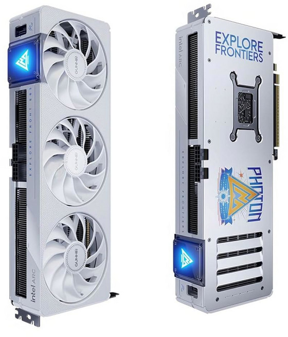 Cutesliving GUNNIR 인텔 Arc B580 Photon OC 12GB GDDR6 2850MHz 그래픽 카드 트리플 팬 쿨링 192비트 HDMI 2 1 3배 DP 2, B580 Photon 12GB GDDR6 - White