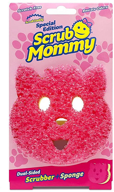 Scrub DAD 대드dy MOM 맘my 스페셜 에디션 펫 캣 - 긁힘 방지 다용도 접시 스폰지 BPA 프리 및 폴리머 폼으로 제작 얼룩 냄새 주방 (1개), 고양이