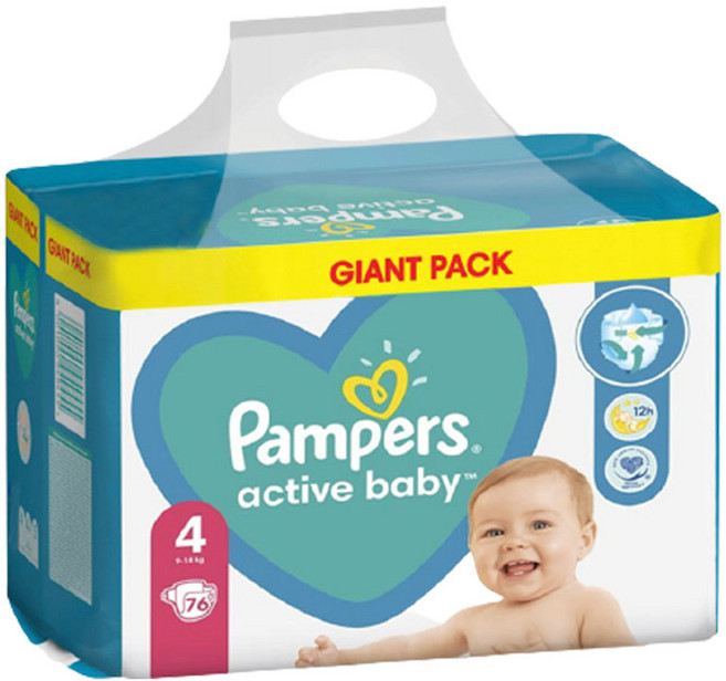 데코마당 유로 팸퍼스 베이비드라이 기저귀 밴드형 pampers 아동공용, 152매, 4단계