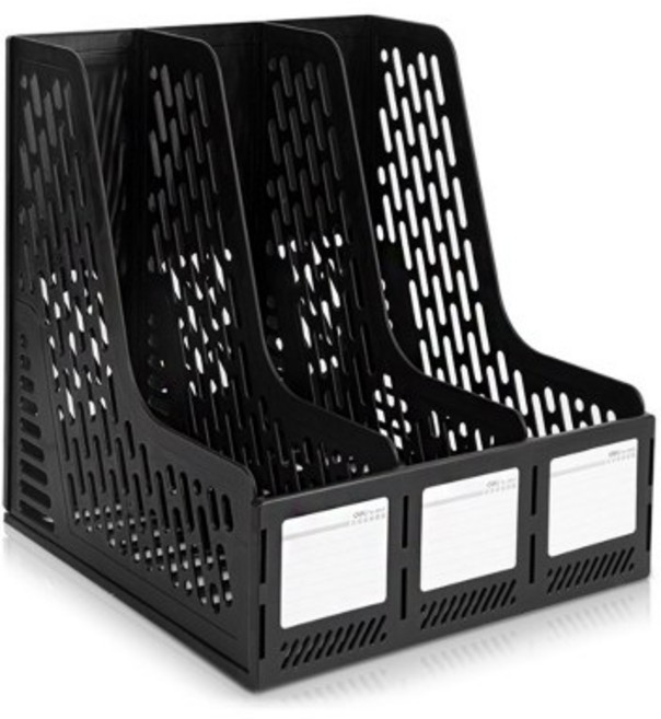 델리 데스크 3단 파일꽂이, 1개, 블랙