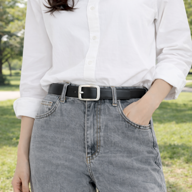 나노엘리 캐주얼 내구성우수 소가죽 여성 벨트