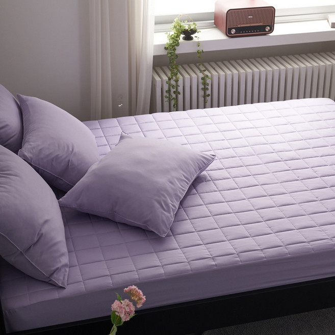 슬리안 누빔 순면 부드러운 알러지케어 사계절 침대 매트리스 커버 싱글 슈퍼싱글 퀸 킹 시트