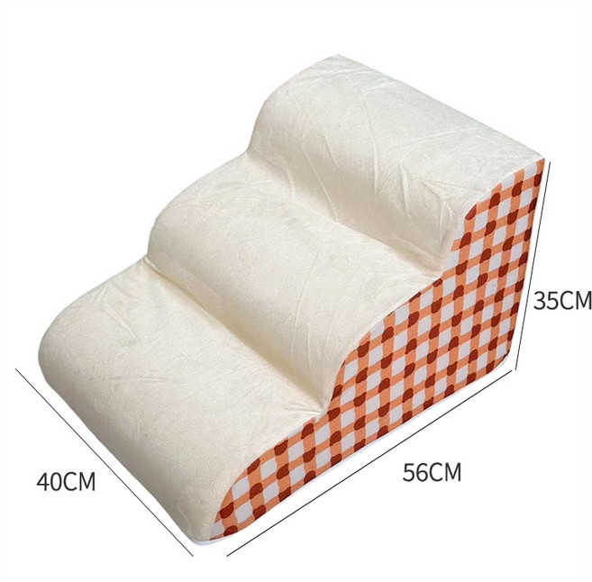 프리미엄 반려동물 강아지 경사로 & 계단, 곰돌이 패턴