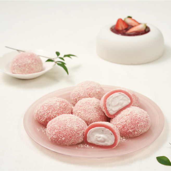 헐레벌떡&황금들녘 딸기우유크림떡, 8개, 50g