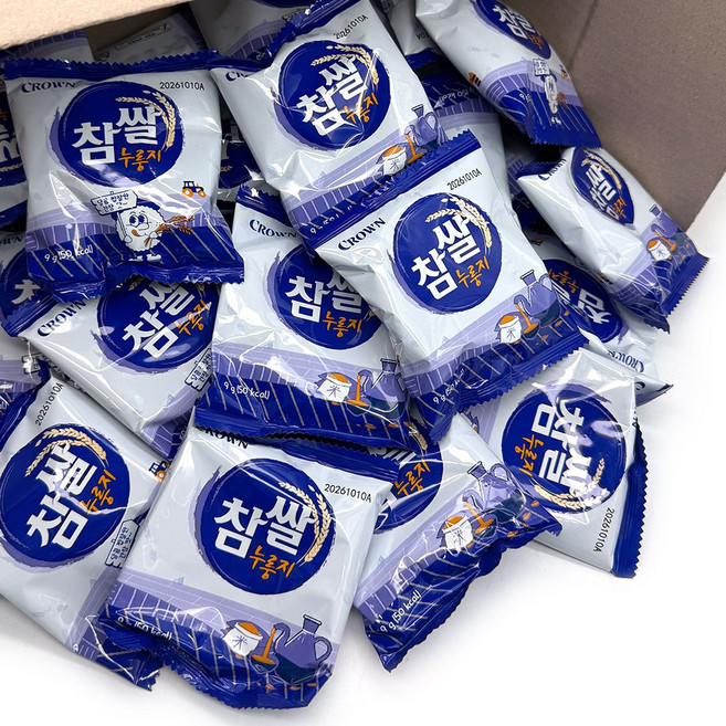 크라운 고소하고 맛있는 대용량 간식용 참쌀 누룽지 60봉, 1개