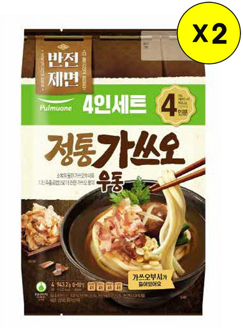 [풀무원]정통가쓰오우동4인, 943.2g, 2개