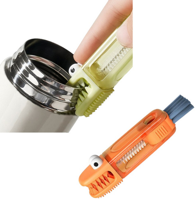 알로롱 리빙 악어 4in1 틈새 텀블러 세척솔, 오렌지 1개, 1세트