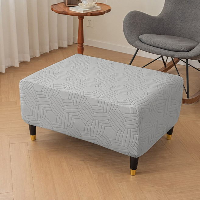 직사각형 자카드 스트레치 발받침 커버 범용 스텝 내구성이 뛰어난 가구 보호대 슬립 6 크기, 06 S, 01 gray, 1개