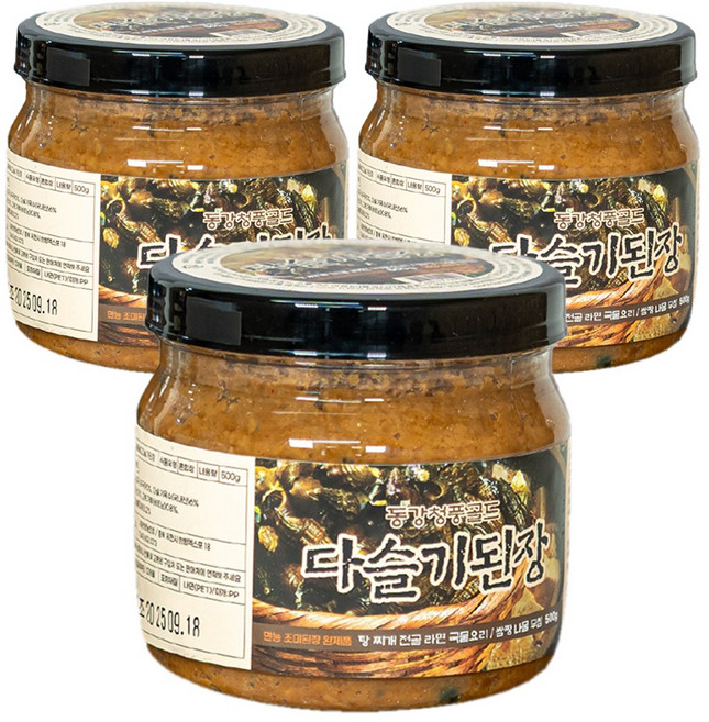 동강청풍골드 100% 국내산 다슬기 된장, 3개, 500g
