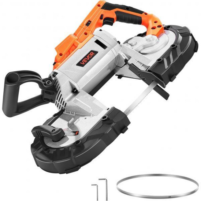 VEVOR 20V 휴대용 밴드쏘 5인치 딥 커트 360W 무선 컴팩트 브러시리스 모터 속도 조절 가능 금속 목재 절단용 마키타 배터리 호환 본체만 해당, VEVOR 20V 휴대용 밴드쏘 5인치 딥 커트 360