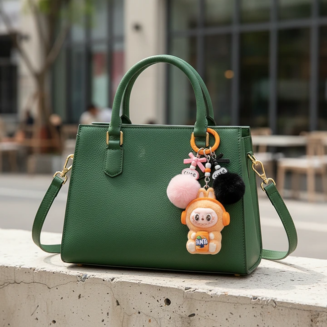 라부부 미니 인형 키링 차량용 키홀더 열쇠고리 가방 파우치 꾸미기, 1개, 옐로우(베스트)