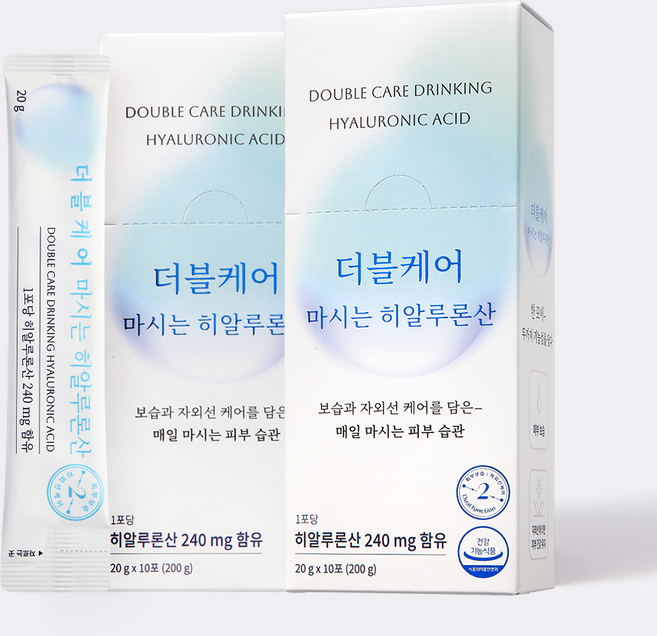 겨울철 건조 속보습 속건조 스킨부스터 피부보습 피부노화 자외선 케어 더블케어 마시는 히알루론산, 20개, 20ml