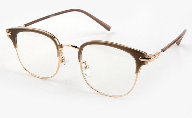 라피던트 62246 코받침 있는 하금테 안경 반뿔테 안경