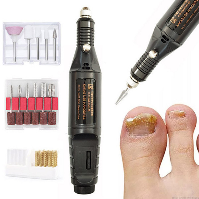 발톱 스케일링 기계 연마기 깍기 깎기 가는 관리기 사포 도구 발톱깎이 손톱 기구 가는거 무좀 제거 드릴 셀프젤네일 갈이 큐티클 다듬기 그라인더 전동샤퍼 관리 각질 파일 두꺼운, 블랙, 1개