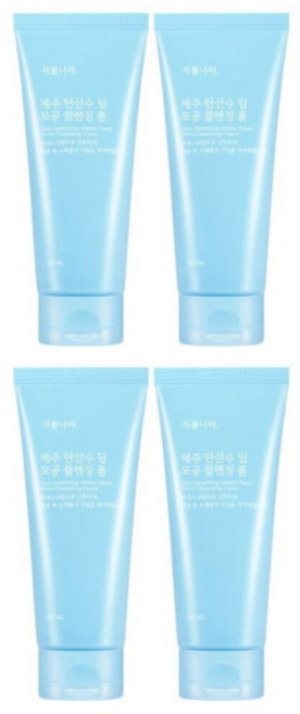 식물나라 제주 탄산수 모공 딥 클렌징폼 120mL 4개