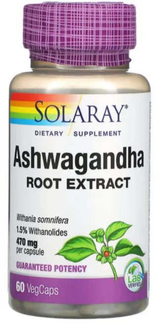 Solaray 아슈와간다 470mg 베지 캡슐 60정, 1개 - 쿠팡