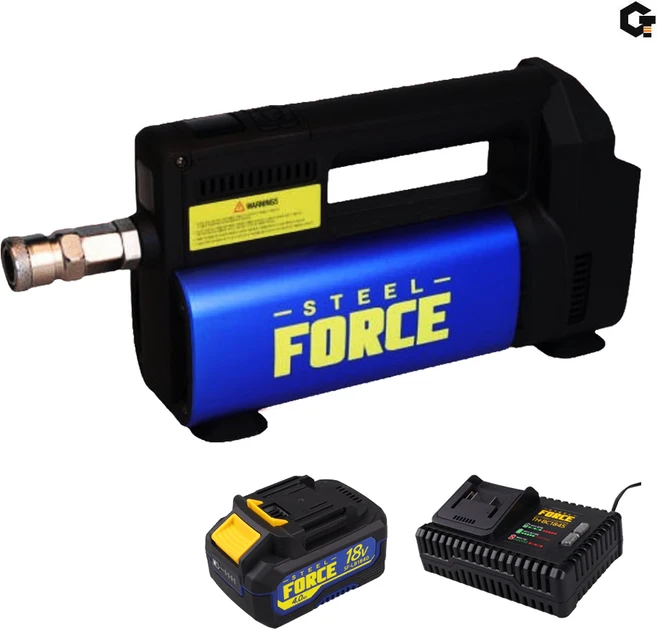 스틸포스 충전 콤프레셔 에어 콤프레샤 TH-BAC88 배터리 충전기 풀세트 장갑증정, 1세트 - 쿠팡