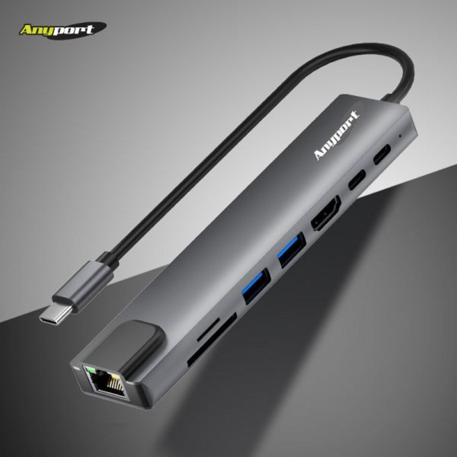 5위 - 애니포트 8포트 USB 3.0 C타입 DEX 지원 유선랜 멀티허브, 1개, AP-TC830LAN