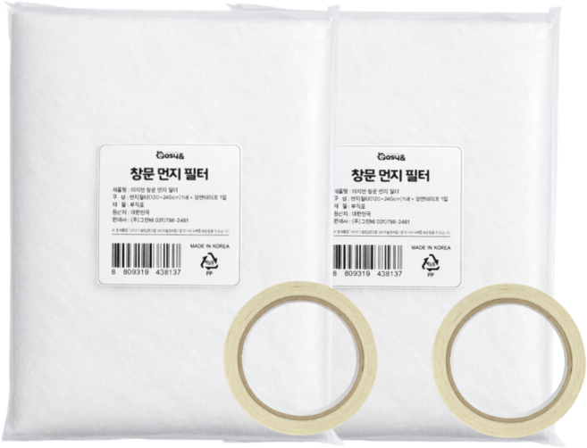 이지앤 창문 먼지 미세먼지 꽃가루 벌레 차단 부직포 필터, 2개