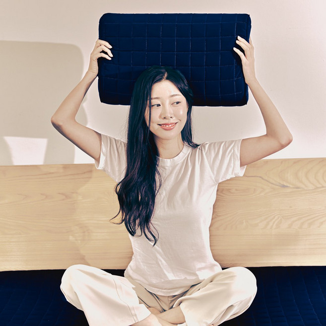 {독일에서온 수면과학] 경추베개 거북목 일자목 목디스크 숙면베개, 1개, 에어그래핀 베개 네이비