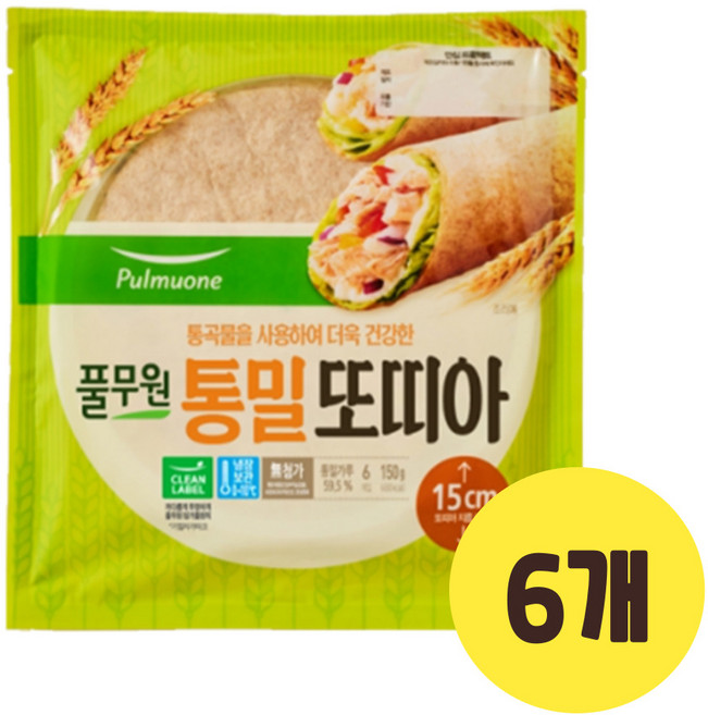 풀무원 통밀 또띠아 15cm 6개입 150g 아이스박스 포장, 300g, 3세트