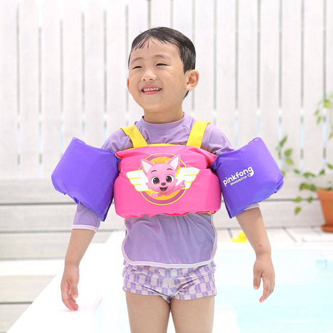 핑크퐁 원더스타 유아 어린이 구명조끼 키즈 구명조끼 암링자켓, 핑크퐁 원더스타 암링자켓, 1개