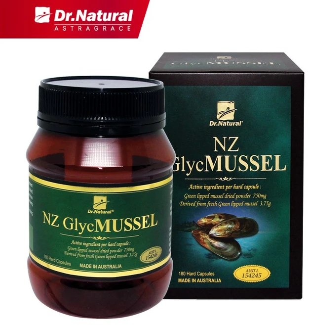 호주 닥터내츄럴 뉴질랜드초록홍합 750mg 180캡슐 NZ Glyc Mussel 초록잎홍합, 1개, 180정 - 쿠팡