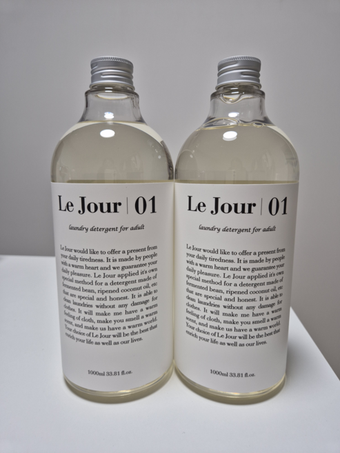 [정품출고] Le Jour 01 르주르 일반 액체세제 중성세제 (드럼 일반 겸용) 1000ml * 2개, 1L