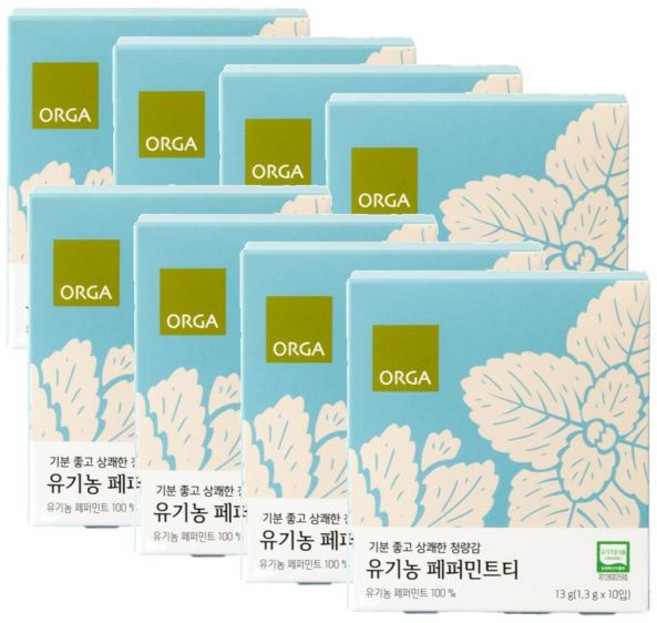 풀무원 유기농 페퍼민트티 티백, 1.3g, 10개입, 8개