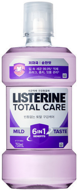 리스테린 토탈케어 마일드 잇몸 치석 구취 입문용 750ml, 1개