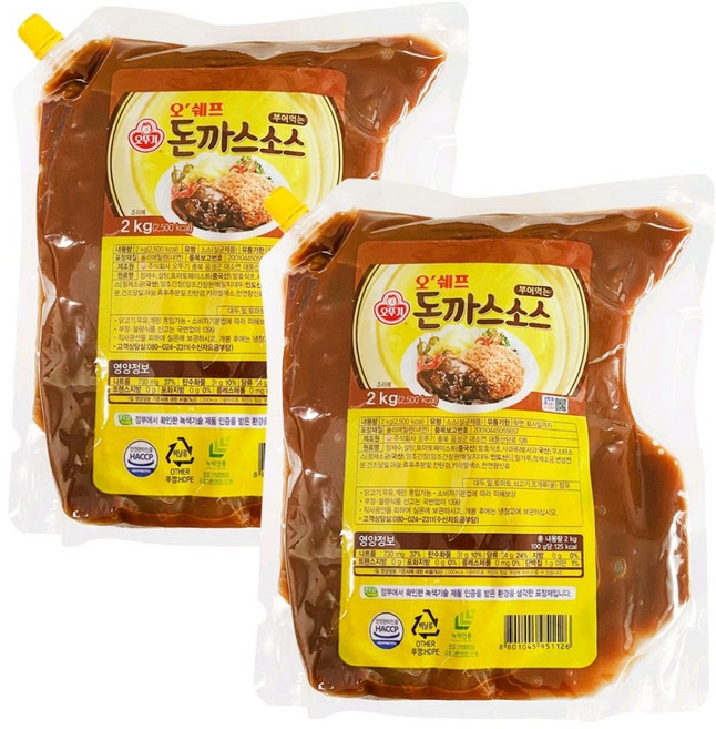 오뚜기 오쉐프부어먹는돈까스소스2kg, 2kg, 2새