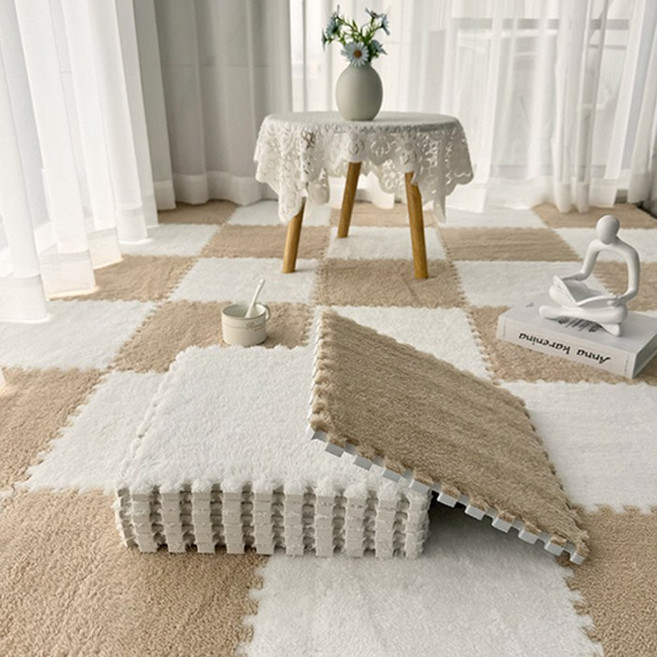 루이벤 포근 카페트 퍼즐매트 5p 30x30cm 극세사 러그매트 거실 놀이방 층간소음방지 퍼즐 러그, 5개, 포근퍼즐매트-블랙