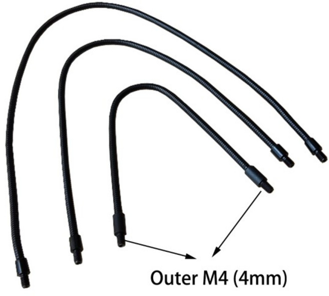 LED 구스넥 M4 블랙 실버 마이크 포지셔닝 호스 외부 이빨 2 개 유연한 튜브 10 cm, 06 30cm(Silver)